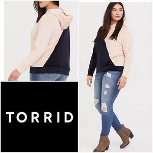 Torrid Two-Tone Pink and Black Hoodie